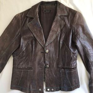 Elie Tahari Soft Brown Leather Jacket
